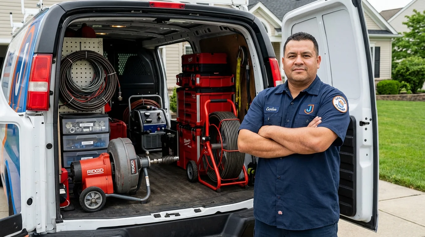 Professional drain cleaning equipment and Johns Plumbing LLC plumber in Brainerd