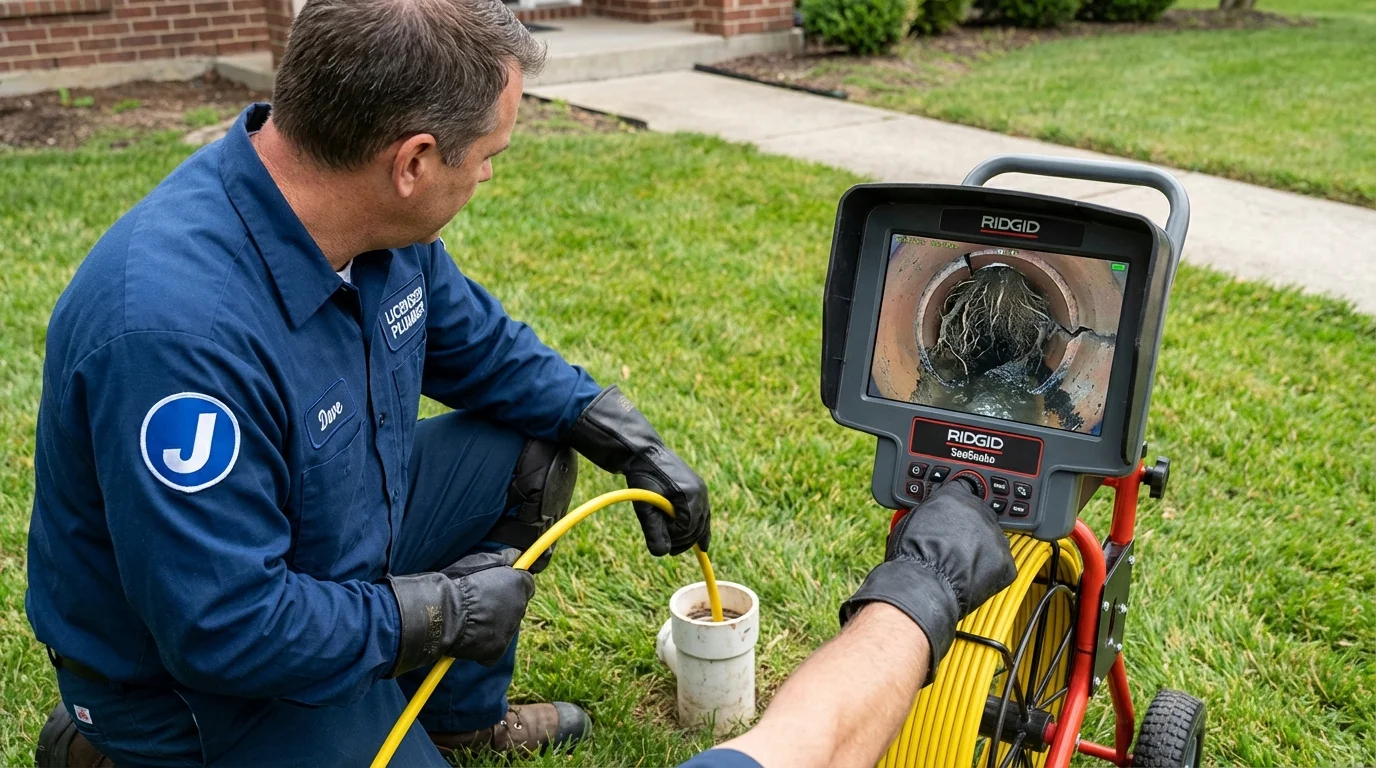 Sewer camera inspection being performed by Johns Plumbing LLC in Brainerd