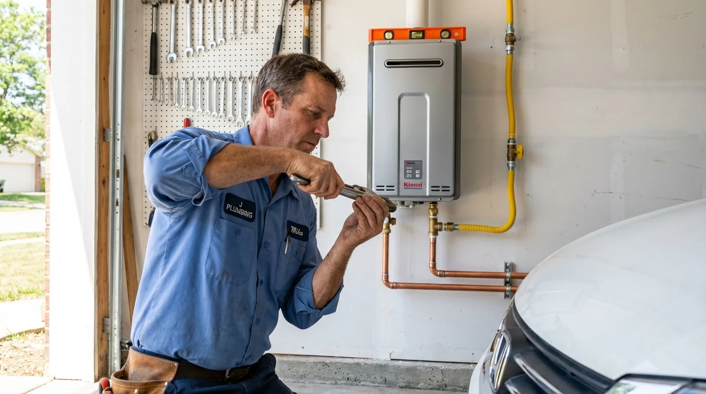 Tankless water heater installation by a Johns Plumbing LLC plumber in Brainerd
